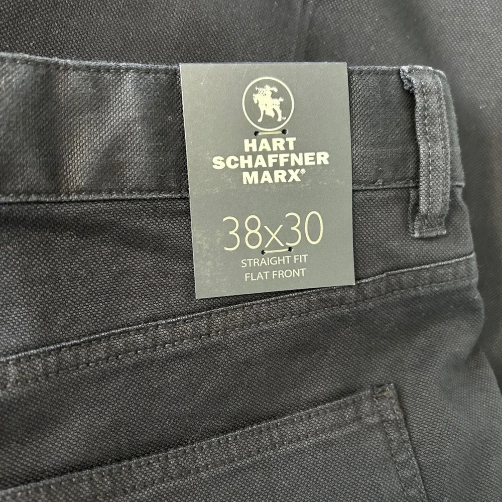 NWT Hart Schaffner Marx Flat Front‎ Pants Mens 38 X 30 Navy Blue Casual Chino